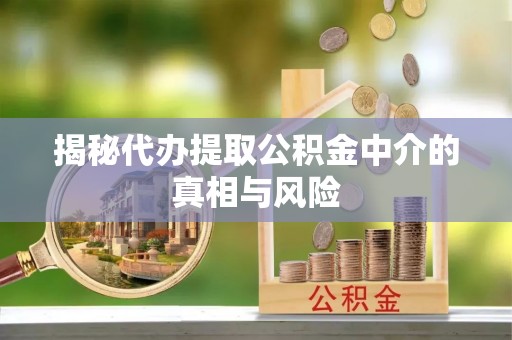 秀英揭秘代办提取公积金中介的真相与风险